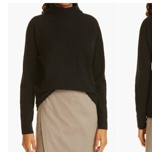 Vince Trimless Wool & Cashmere Mock Neck Sweater Black Size Large